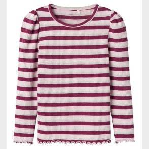 Name It Bluse - Rib - NmfBalisa - Boysenberry m. Striber/Glimmer