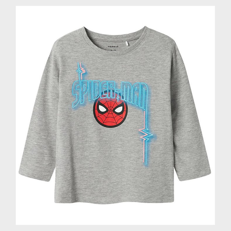 Name It Bluse - NmmJacinto Spiderman - Grey Melange m. Print