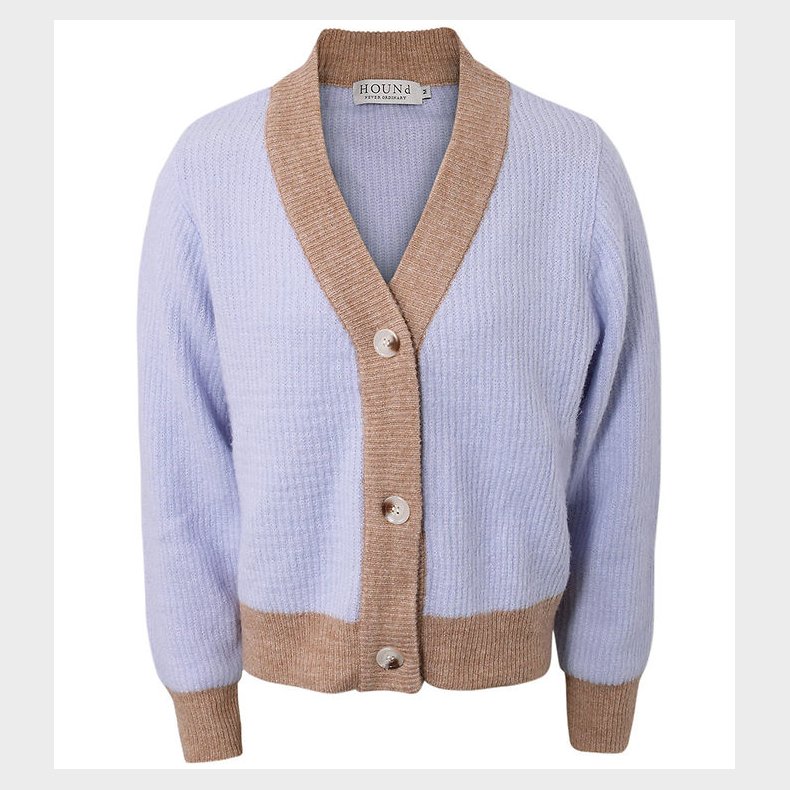Hound Cardigan - Strik - Rib - Lilla/Beige