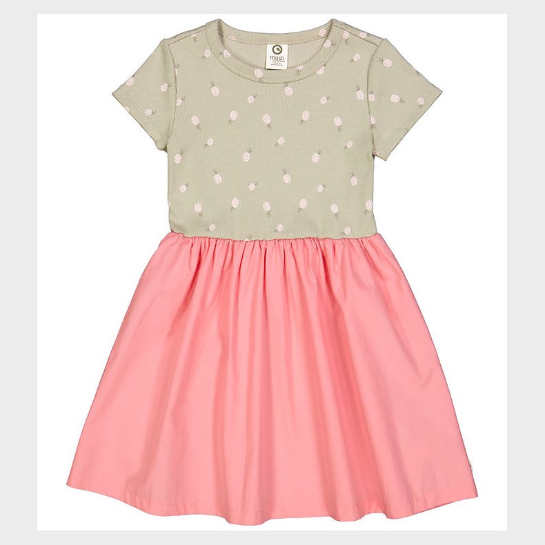 Msli Kjole - Rib - Pineapple Swing - Soft Green/Poetry Green/Ma