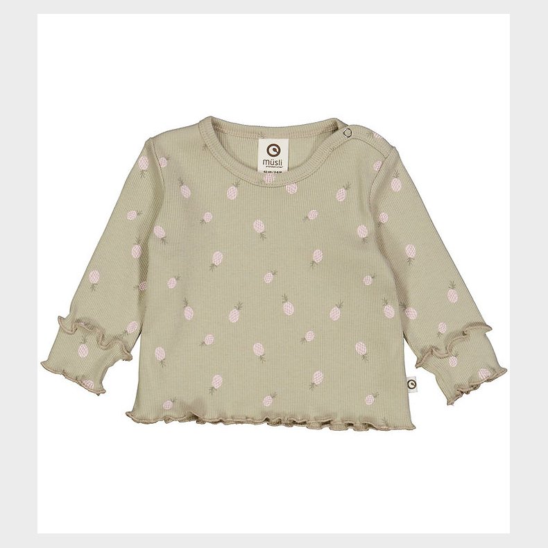 Msli Bluse - Rib - Pineapple - Soft Green/Poetry Green/Mary