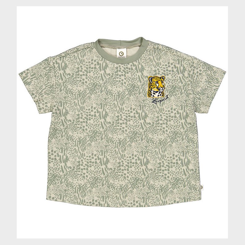 Msli T-shirt - Leopard Big - Soft Green/Poetry Green