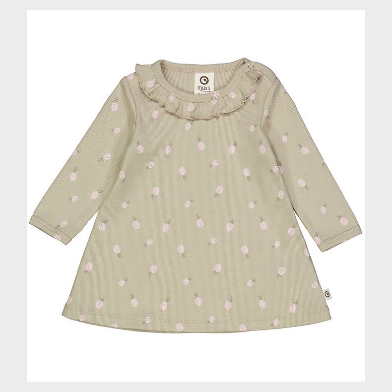 M�sli Kjole - Rib - Pineapple - Soft Green/Poetry Green/Mary