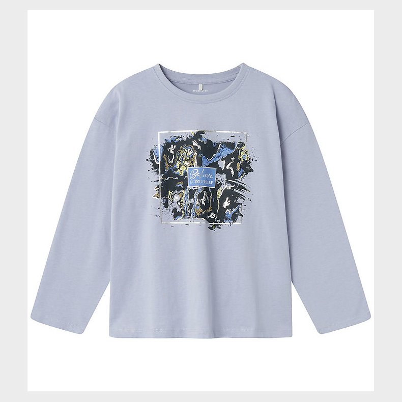 Name It Bluse - NkfRaki - Icelandic Blue m. Print