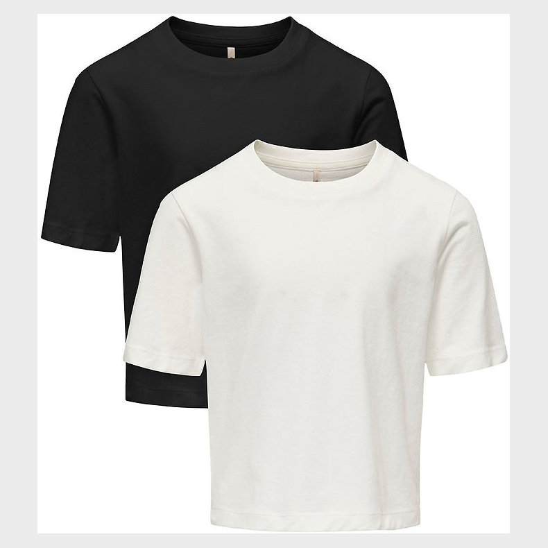 Kids Only T-shirts - 2-pak - KogRex - Black/Cloud Dancer