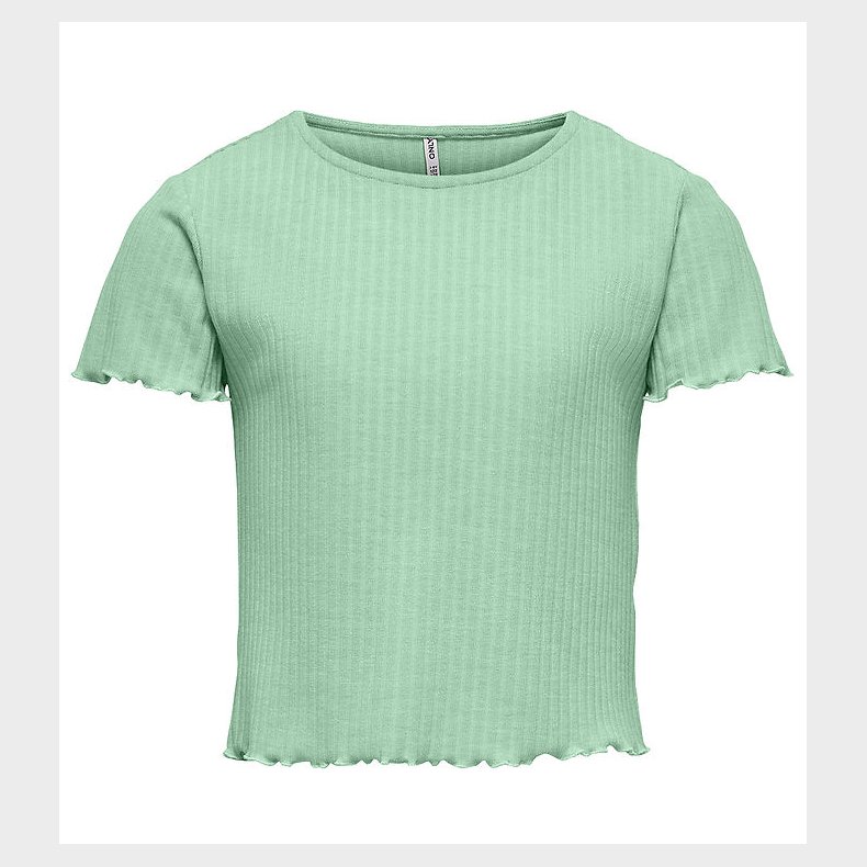 Kids Only T-shirt - Noos - Rib - KogNella - Birds Egg Green