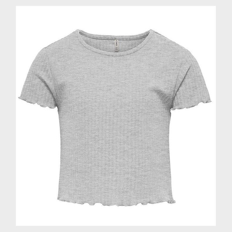Kids Only T-shirt - Noos - Rib - KogNella - Light Grey Melange