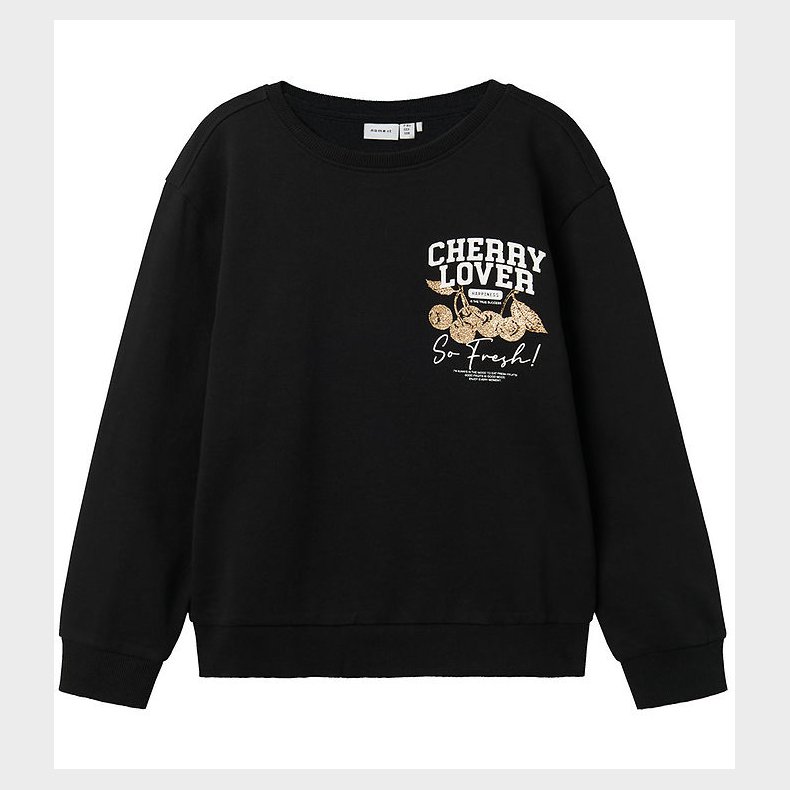 Name Sweatshirt - NkfBukak - Sort m. Print