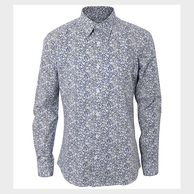 Hound Skjorte - Hvid/Bl� m. Blomster