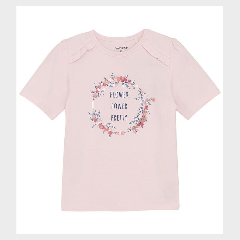 Minymo T-shirt - Pink Dogwood m. Print