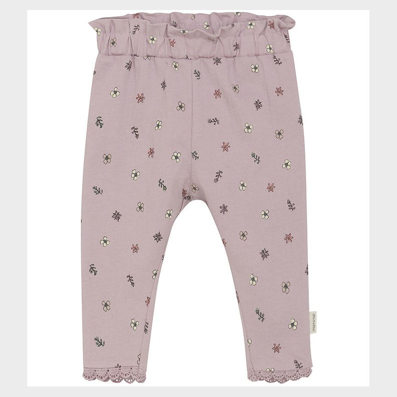 Minymo Bukser - Burnished Lilac m. Blomsterprint