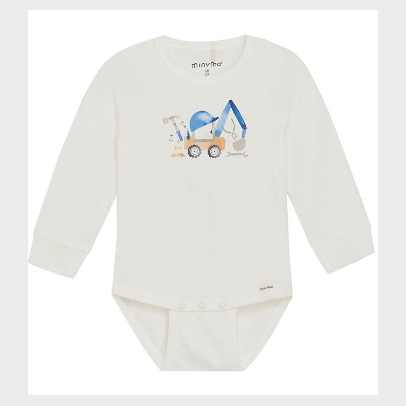 Minymo Body l/� - Marshmallow White m. Print