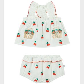 Stella McCartney Kids Sommers�t - Top/Bloomers - Ivory m. Kirseb