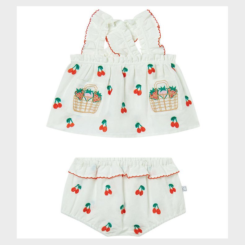 Stella McCartney Kids Sommers�t - Top/Bloomers - Ivory m. Kirseb