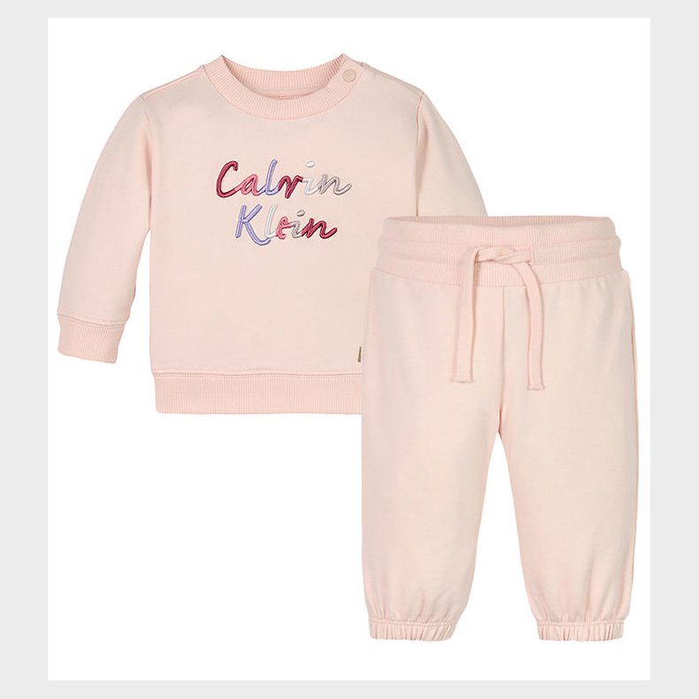 Calvin Klein Sweatst - Colour Logo - Silver Peony Pink