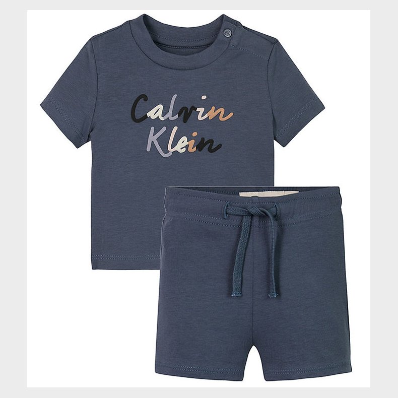 Calvin Klein S�t - Shorts/T-shirt - Colour Logo - Grisaille Grey