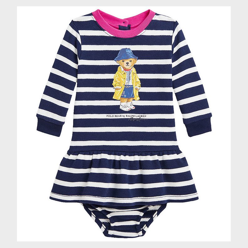 Polo Ralph Lauren Sweatkjole m. Bloomers - Navy/Hvidstribet m. B