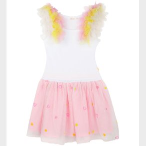 Billieblush Kjole - Rib - Hvid m. Tyl