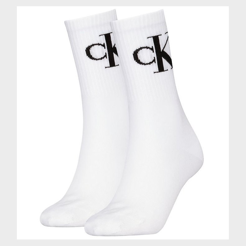 Calvin Klein Strmper - 2-pak - Hvid M/ Logo