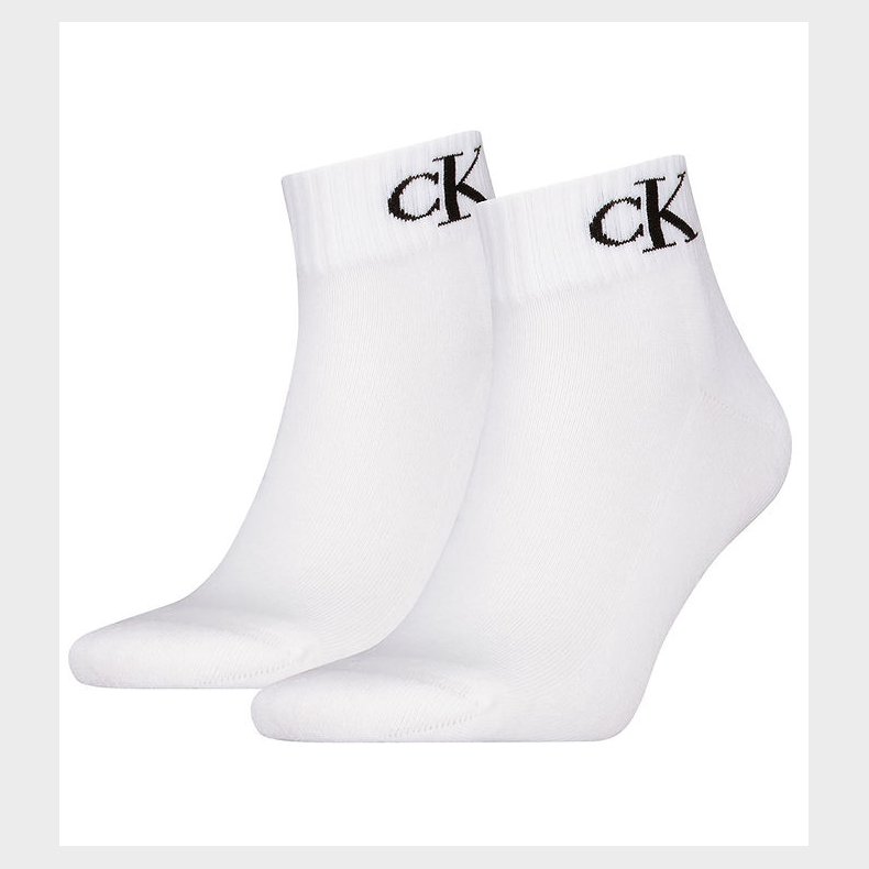 Calvin Klein Strmper - 2-pak - Hvid M/ Logo