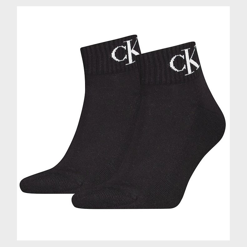 Calvin Klein Ankelstrmper - 2-pak - Sort m. Logo