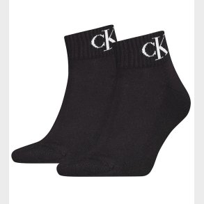Calvin Klein Ankelstrmper - 2-pak - Sort m. Logo