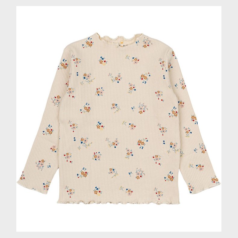 The New Siblings Bluse - TnstNaya - Rib - White Swan AOP