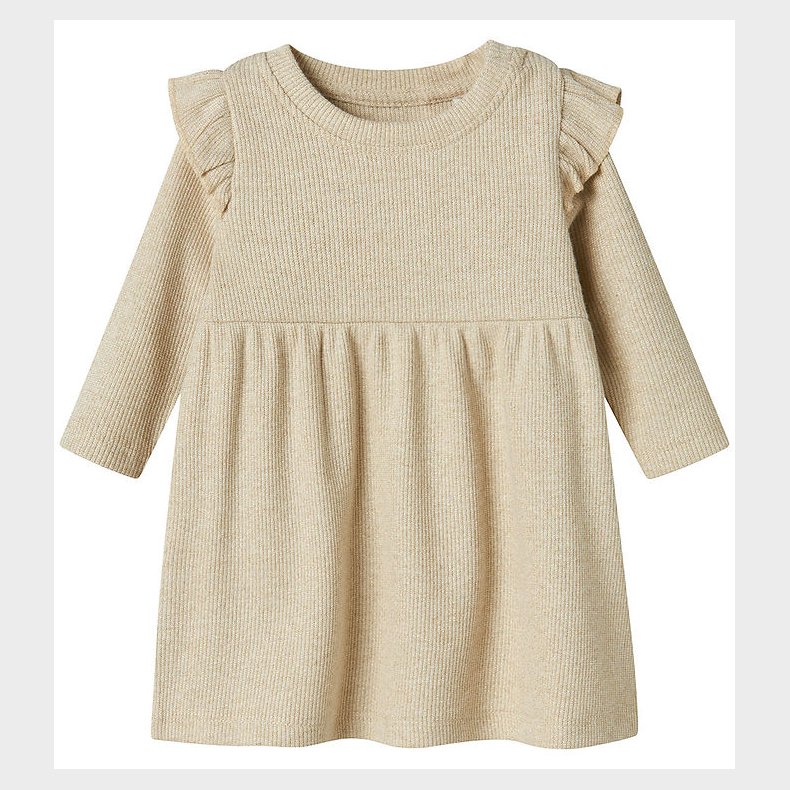 Name It Kjole - NbfSiclo - Gilded Beige m. Glimmer