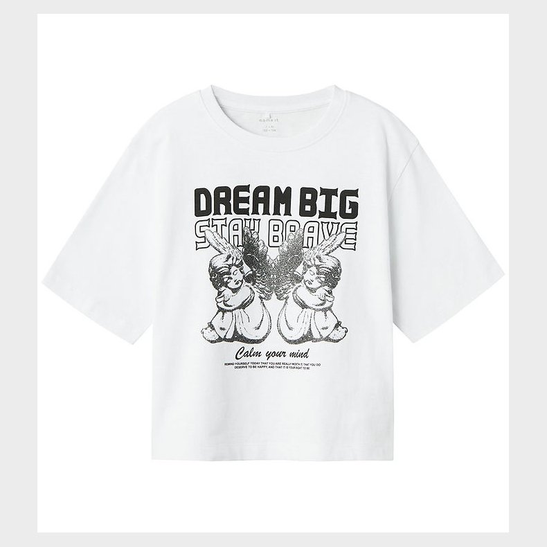 Name It T-shirt - NkfRusa - Bright White m. Print