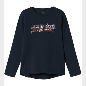 Name It Bluse - Smile More - NkfVix - Dark Sapphire m. Print
