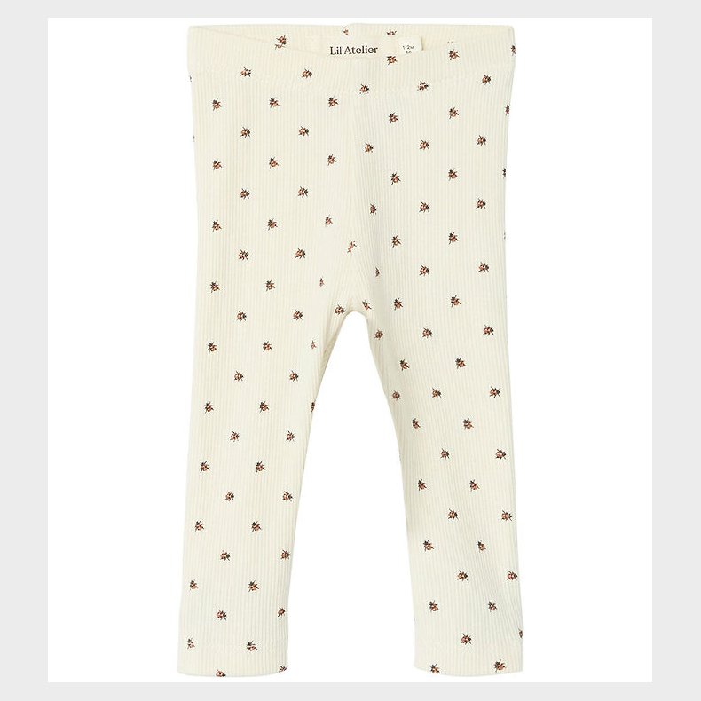 Lil Atelier Leggings - Ladybug - Slim Rib - NbnLago - Turtledove
