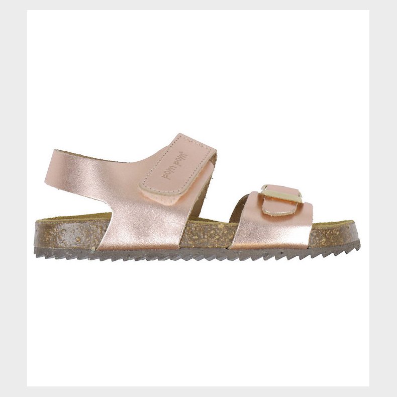 Pom Pom Sandaler - Velcro - Metal Rose