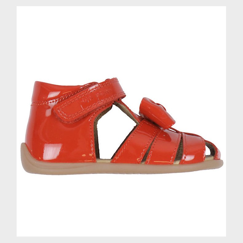 Pom Pom Sandaler - Bow Velcro - Red Patent