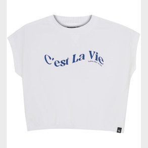 Indian Blue Jeans T-shirt - Wide Cropped - Bright White m. Print