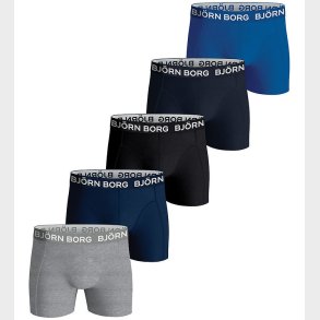 Bj�rn Borg Boxershorts - 5-pak - Bl�/Sort/Gr�