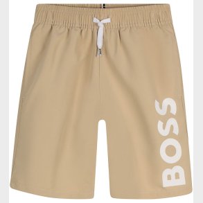 BOSS Badeshorts - Stone m. Hvid