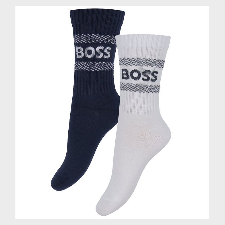 BOSS Strmper - 2-pak - Navy/Hvid
