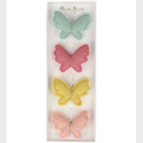 Meri Meri Hrspnder - 4-pak - Filt - Sommerfugle - 5 cm - Clips