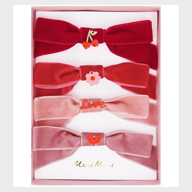 Meri Meri Hrspnder - 4-pak - Velour - Sljfer - 11,5 cm - Clip