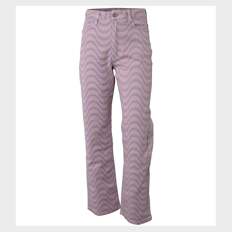 Hound Bukser - Wave Printed Denim - Lavender