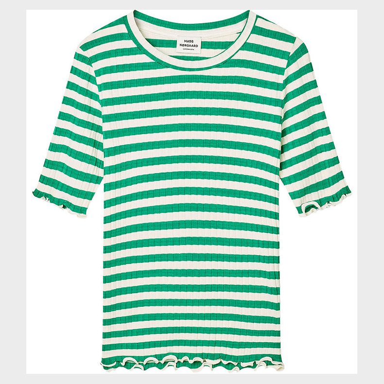Mads Nrgaard T-shirt - Rib - Tuviana - Vanilla Ice/Verdant Gree