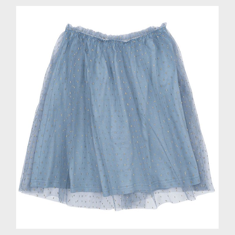 The New Nederdel - Tyl - TnNarice - Ashley Blue/Gold m. Guldprik