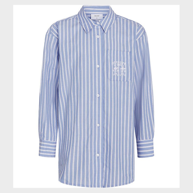Grunt Skjorte - GrFully - Bl m. Striber