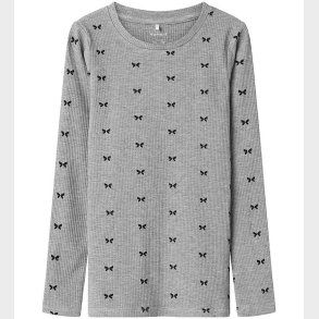 Name It Bluse - Rib - NkfDans - Grmeleret/Sort m. Sljfer