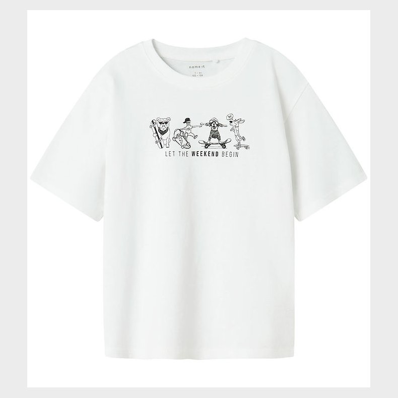 Name It T-shirt - NkmBocalle - Bright White m. Print
