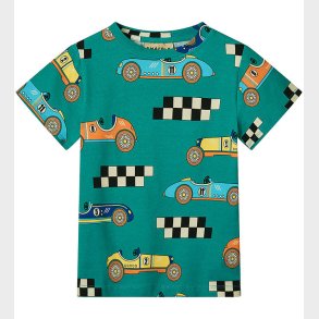 Smfolk T-shirt - Teal m. Racerbiler