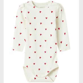 Name It Body L/ - NbfDheart - Cloud Dancer m. Hjerter