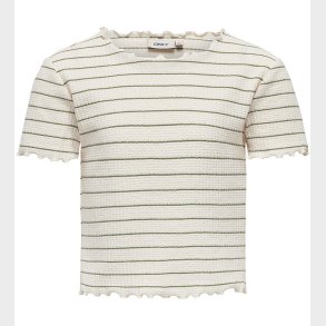 Kids Only T-shirt - Cropped - KogAnits - Antique White/Hedge Gre