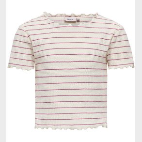 Kids Only T-shirt - Cropped - Antique White/Heather Rose