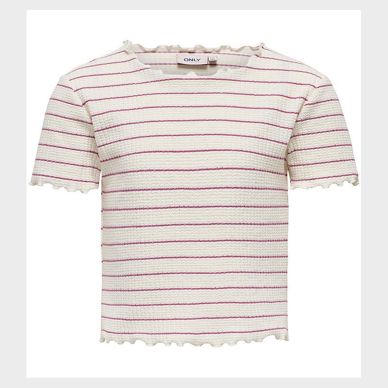 Kids Only T-shirt - Cropped - Antique White/Heather Rose